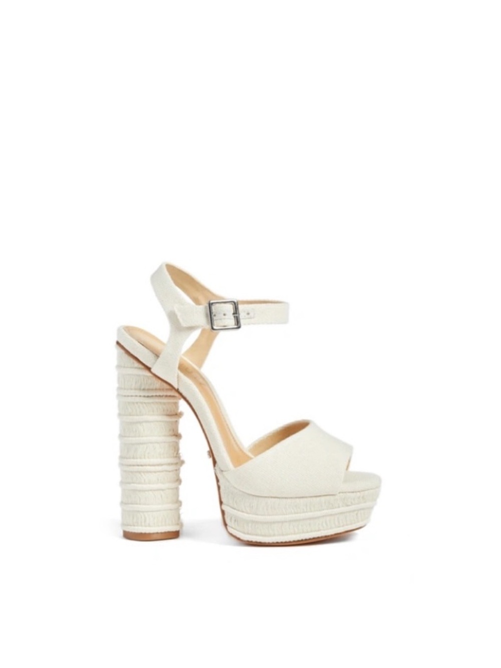 SCHUTZ Jane Cream Platform Ankle-Strap High Heels
